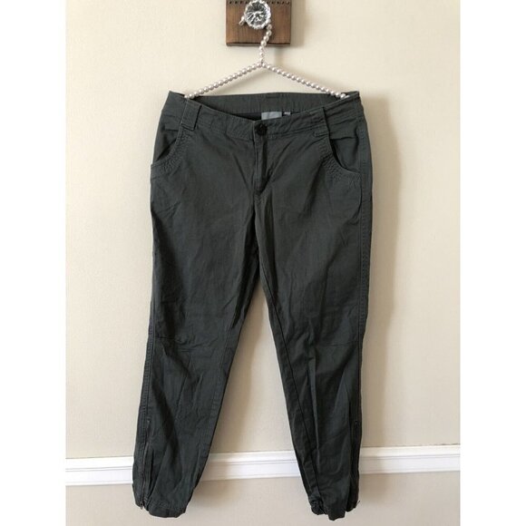 Athleta Womens Size 6 Green Jogger Pants Cotton Blend Zipper Hem - Picture 1 of 5